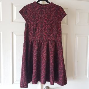 XL Rewind Maroon Cap Sleeve Dress
